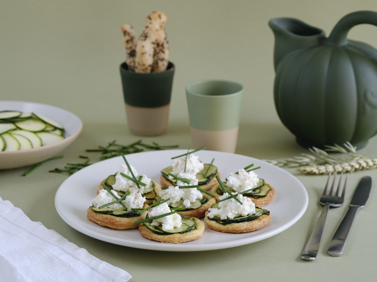 Tartelettes aux courgettes et au chèvre par La Lémance